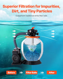 VEVOR baseina filtra bumbiņas smilšu filtriem, 1,4 kg, atkārtoti lietojams zilas krāsas poliestera šķiedras filtra materiāls ar mazgāšanas maisu, peldbaseiniem, akvārijiem un virszemes baseiniem