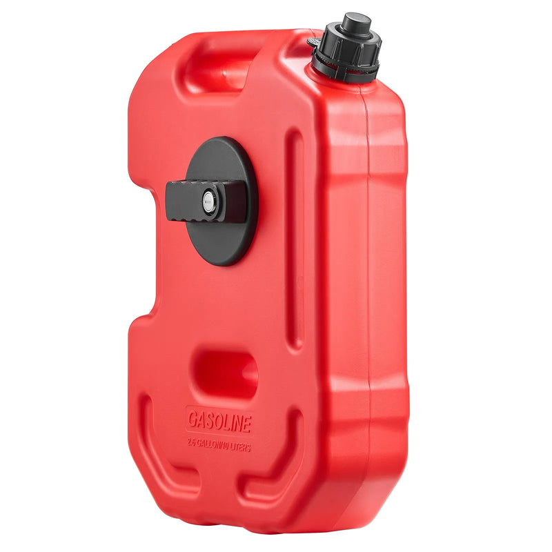 VEVOR degvielas kanna 10 l, plakana pārnēsājama degvielas tvertne ar uzgali un slēdzamu stiprinājumu, plūsmas ātrums līdz 15 l/min, hermētiska un droša, paredzēta automobiļiem, motocikliem, ATV un UTV, sarkana