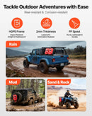 VEVOR degvielas kanna 10 l, plakana pārnēsājama degvielas tvertne ar uzgali un slēdzamu stiprinājumu, plūsmas ātrums līdz 15 l/min, hermētiska un droša, paredzēta automobiļiem, motocikliem, ATV un UTV, sarkana