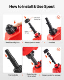 VEVOR degvielas kanna 10 l, plakana pārnēsājama degvielas tvertne ar uzgali un slēdzamu stiprinājumu, plūsmas ātrums līdz 15 l/min, hermētiska un droša, paredzēta automobiļiem, motocikliem, ATV un UTV, sarkana