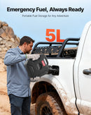 VEVOR degvielas kanna 5 l, plakana pārnēsājama degvielas tvertne ar uzgali un slēdzamu stiprinājumu, plūsmas ātrums līdz 15 l/min, hermētiska un droša, paredzēta automobiļiem, motocikliem, ATV un UTV, melna