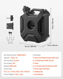 VEVOR degvielas kanna 5 l, plakana pārnēsājama degvielas tvertne ar uzgali un slēdzamu stiprinājumu, plūsmas ātrums līdz 15 l/min, hermētiska un droša, paredzēta automobiļiem, motocikliem, ATV un UTV, melna