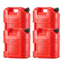 VEVOR degvielas tvertņu komplekts, 19 l, 4 gab., plakanas pārnēsājamas degvielas kannas ar uzgali un caurspīdīgu mēroga skalu, plūsmas ātrums līdz 15 l/min, hermētiskas un drošas, piemērotas automobiļiem, motocikliem, ATV un UTV, sarkanā krāsā