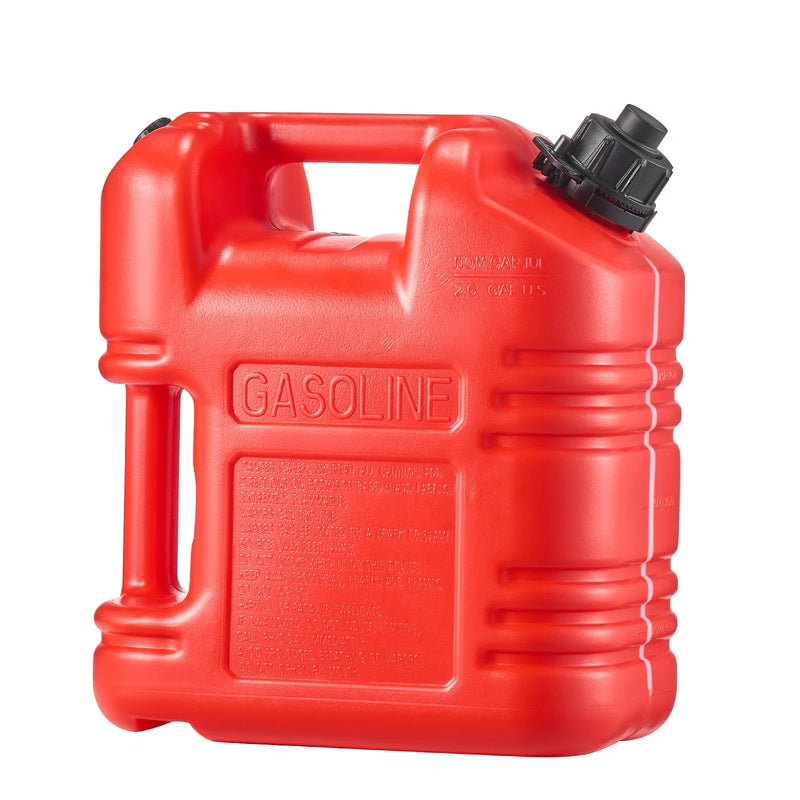 VEVOR degvielas tvertne 9,5 l, plakana pārnēsājama degvielas kanna ar uzgali un caurspīdīgu mērogu, maksimālā plūsma 15 l/min, hermētiska un droša, piemērota automašīnām, motocikliem, ATV un UTV, sarkana