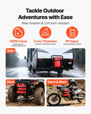 VEVOR degvielas tvertne 9,5 l, plakana pārnēsājama degvielas kanna ar uzgali un caurspīdīgu mērogu, maksimālā plūsma 15 l/min, hermētiska un droša, piemērota automašīnām, motocikliem, ATV un UTV, sarkana