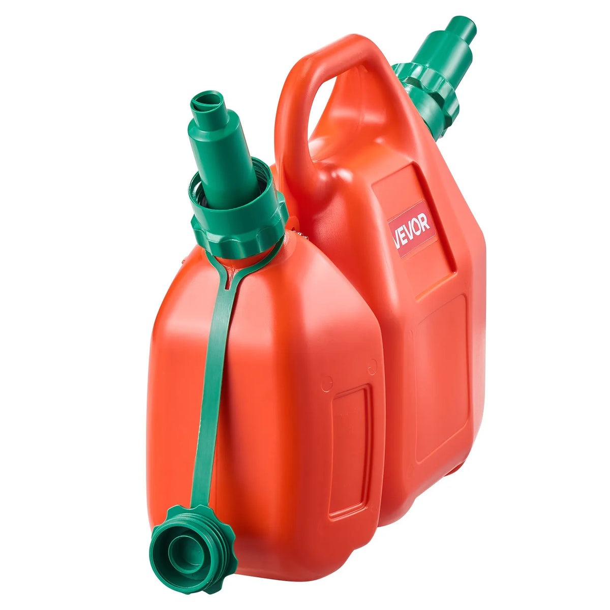 VEVOR degvielas kanna 6 l ar izliešanas snīpi un papildu eļļas kannu 1,9 l, maks. plūsma 5,5 l/min, hermētiska plakana pārnēsājama šķidruma kanna automašīnām, motocikliem, ATV un UTV