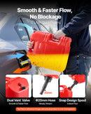 VEVOR degvielas tvertne 19 l, plakana pārnēsājama degvielas kanna ar uzgali un caurspīdīgu mēroga skalu, plūsmas ātrums līdz 15 l/min, hermētiska un droša, piemērota automobiļiem, motocikliem, ATV un UTV, sarkanā krāsā