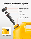 VEVOR degvielas tvertņu komplekts, 19 l, 2 gab., plakanas pārnēsājamas degvielas kannas ar uzgali un caurspīdīgu mēroga skalu, plūsmas ātrums līdz 15 l/min, hermētiskas un drošas, paredzētas automobiļiem, motocikliem, SUV, ATV un UTV, dzeltenas