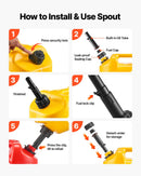 VEVOR degvielas tvertņu komplekts, 19 l, 2 gab., plakanas pārnēsājamas degvielas kannas ar uzgali un caurspīdīgu mēroga skalu, plūsmas ātrums līdz 15 l/min, hermētiskas un drošas, paredzētas automobiļiem, motocikliem, SUV, ATV un UTV, dzeltenas