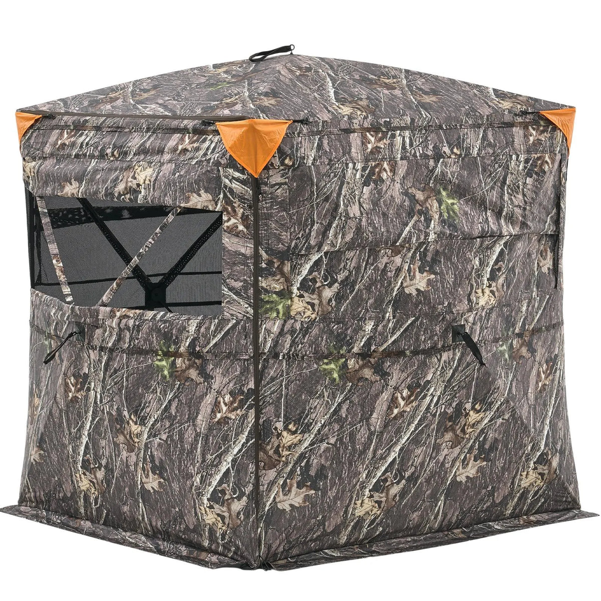 Hunting Blind for 2–3 People with Transparent Construction, Portable Bag, 360° Portable Camouflage Tent, Durable Hide with Silent Side Doors and Window Design, Suitable for Deer and Turkey Hunting