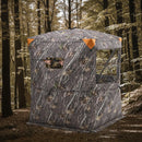 Medību slēpnis 2-3 personām ar termoizolāciju, trijkāja krēslu un pārnēsājamo somu, portatīva maskēšanās telts, izturīgs slēpnis ar kluso rāvējslēdzēja durvju un logu dizainu, piemērots briežu un tītaru medībām.