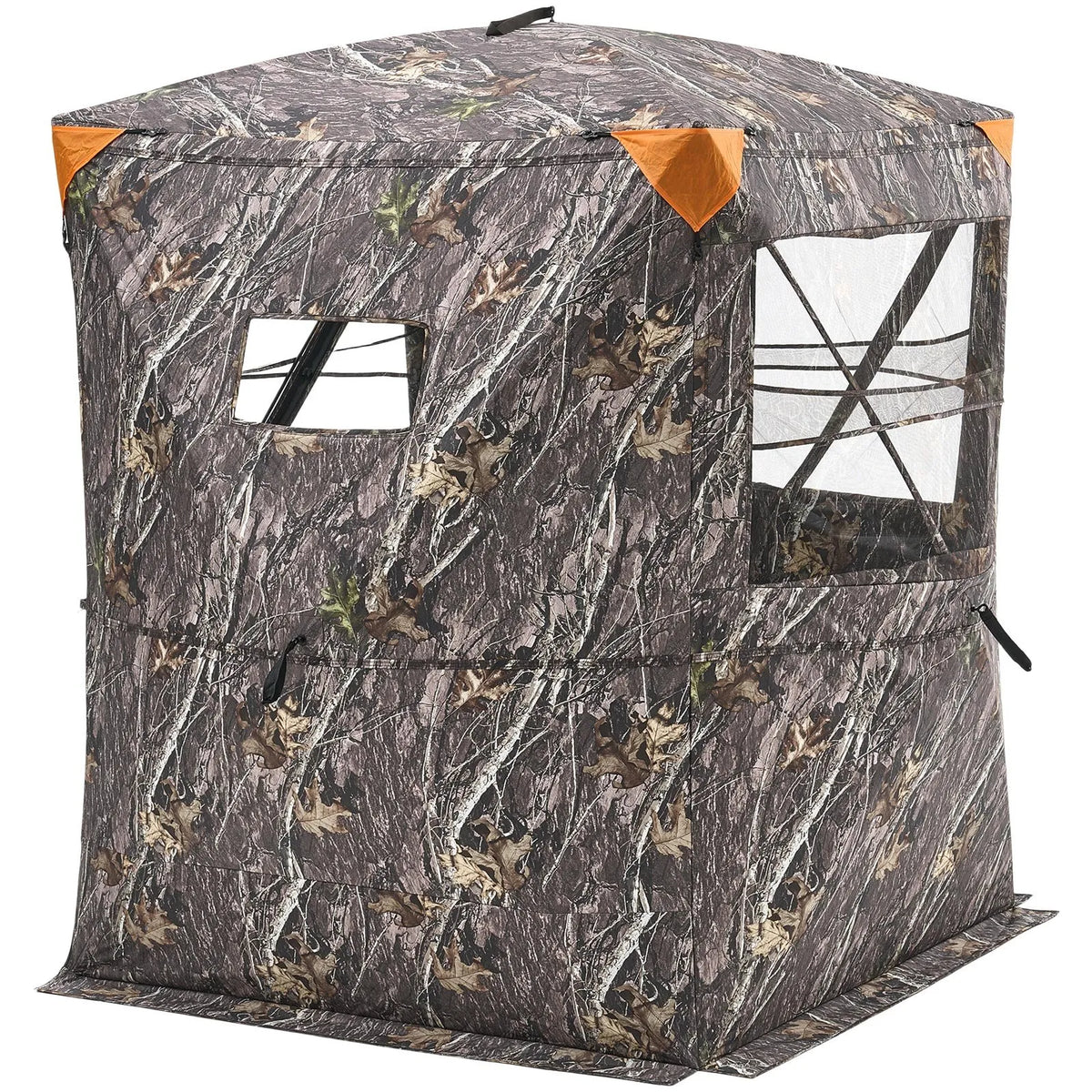 Hunting Blind for 2–3 People with Thermal Insulation, Tripod Chair and Carry Bag, Portable Camouflage Tent, Durable Blind with Silent Zip Door and Window Design, Suitable for Deer and Turkey Hunting