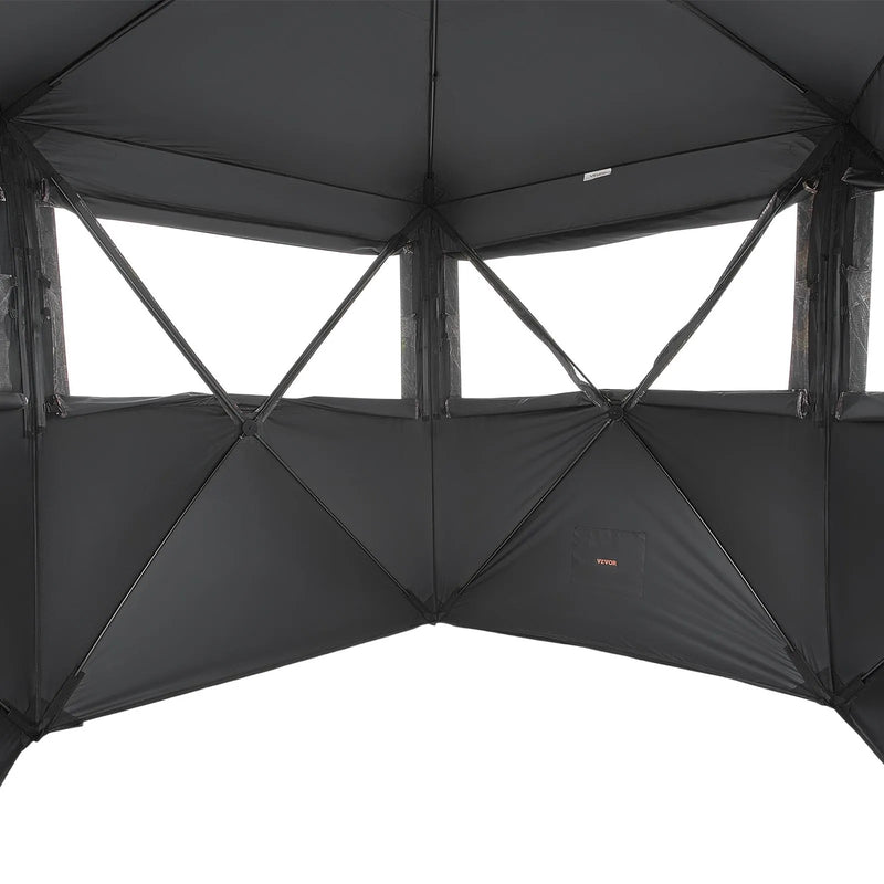 Medību slēpnis 6–7 personām ar pārnēsājamo somu, portatīva maskēšanās telts, pastiprināts izturīgs slēpnis ar kluso rāvējslēdzēja durvju un logu dizainu, piemērots briežu un tītaru medībām