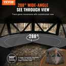 Medību slēpnis 288° ar caurredzamu konstrukciju, saliekams briežu medību slēpnis 6-7 personām ar pārnēsājamo somu, portatīva un izturīga medību telts ar 4 horizontalāliem logiem, piemērota tītaru un briežu medībām