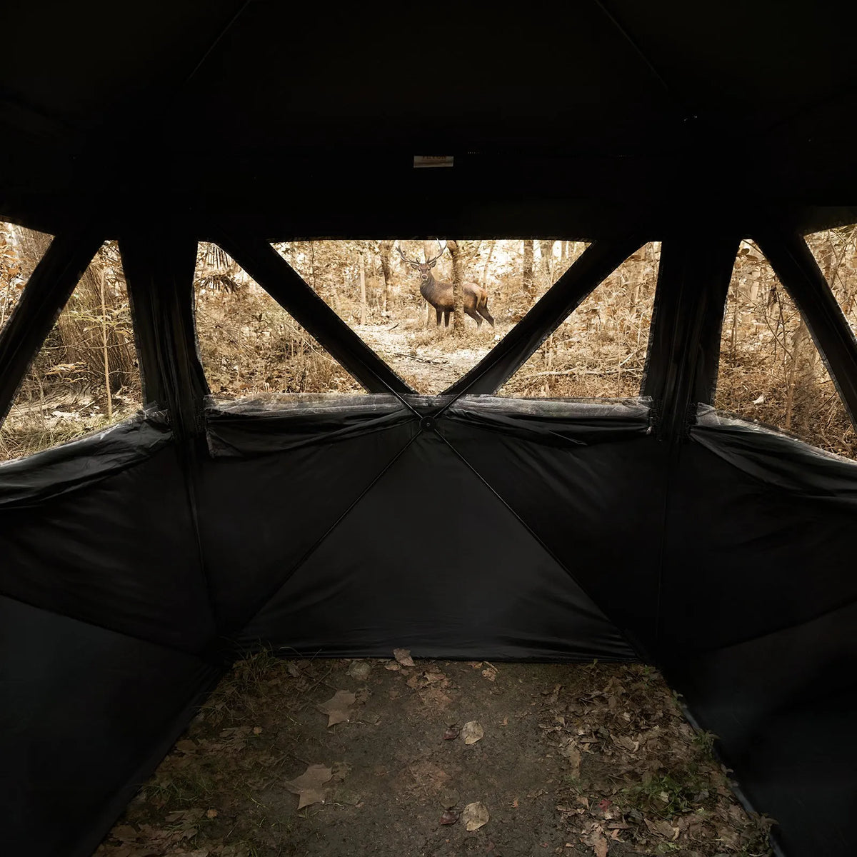 Hunting blind 270° with transparent construction and 3 window mesh, suitable for 1–2 persons
