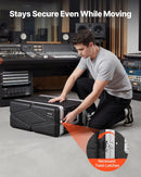 VEVOR 4U rack skapja koferis 310 mm dziļums, seklais serveru un audio aprīkojuma statīva korpuss ar ABS konstrukciju, noņemamiem priekšējiem un aizmugurējiem vākiem un pagriežamām slēdzenēm DJ un audio tehnikai