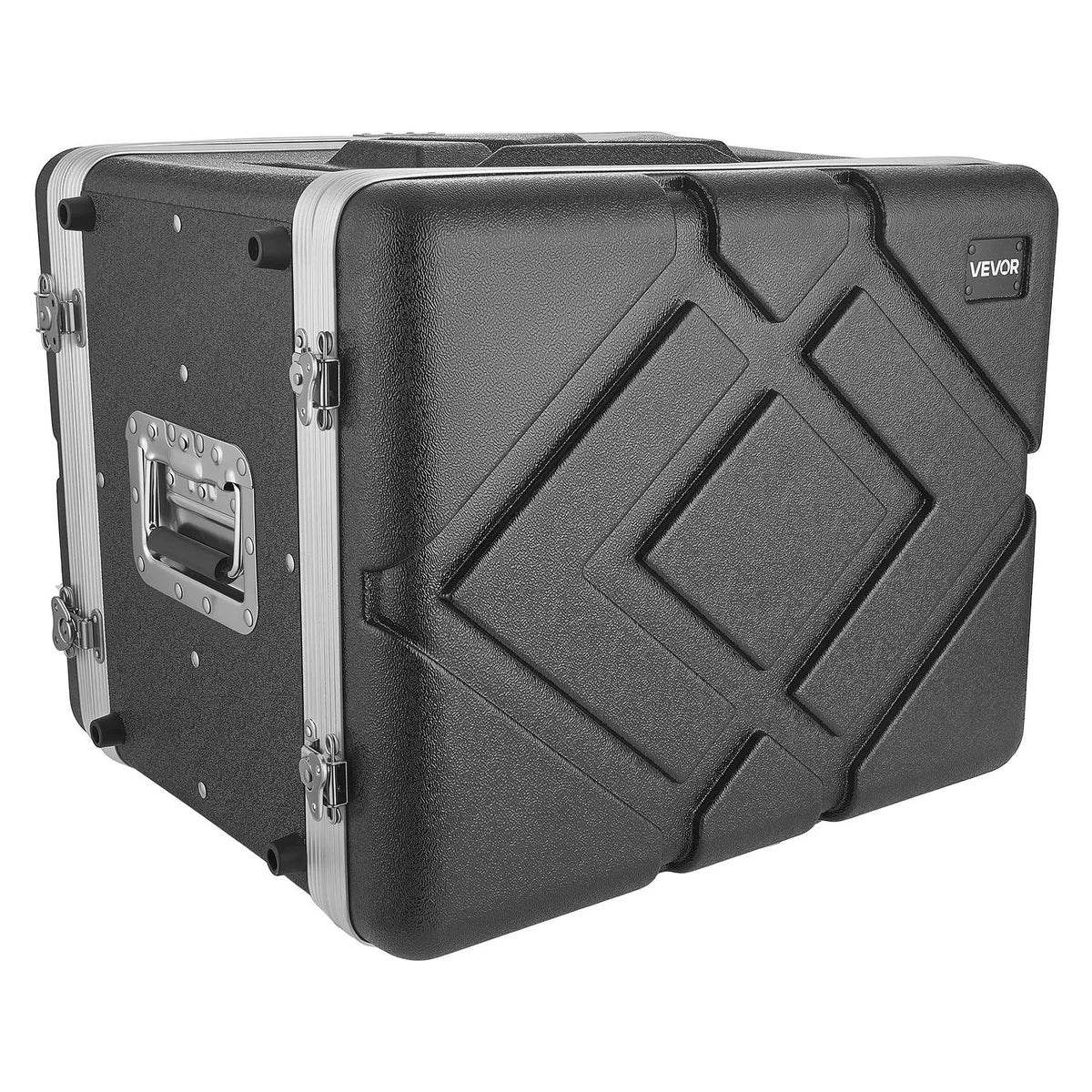 VEVOR 8U rack skapja koferis 310 mm dziļums, seklais serveru un audio aprīkojuma statīva korpuss ar ABS konstrukciju, noņemamiem priekšējiem un aizmugurējiem vākiem un pagriežamām slēdzenēm DJ un audio tehnikai