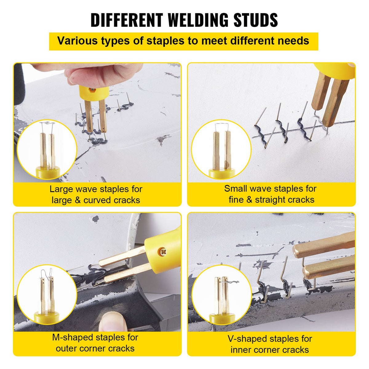 VEVOR Plastic Welding Machine 220V with Hot Clamp Gun, Plastic Repair Kit with 600 Clamps and 3 Temperature Settings