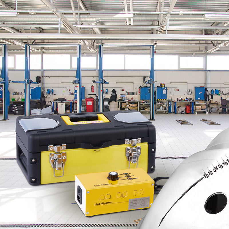 VEVOR 220 V plastmasas metināšanas aparāts ar karsto skavotāju un 600 skavām, 3 siltuma režīmi, plastmasas remonta komplekts