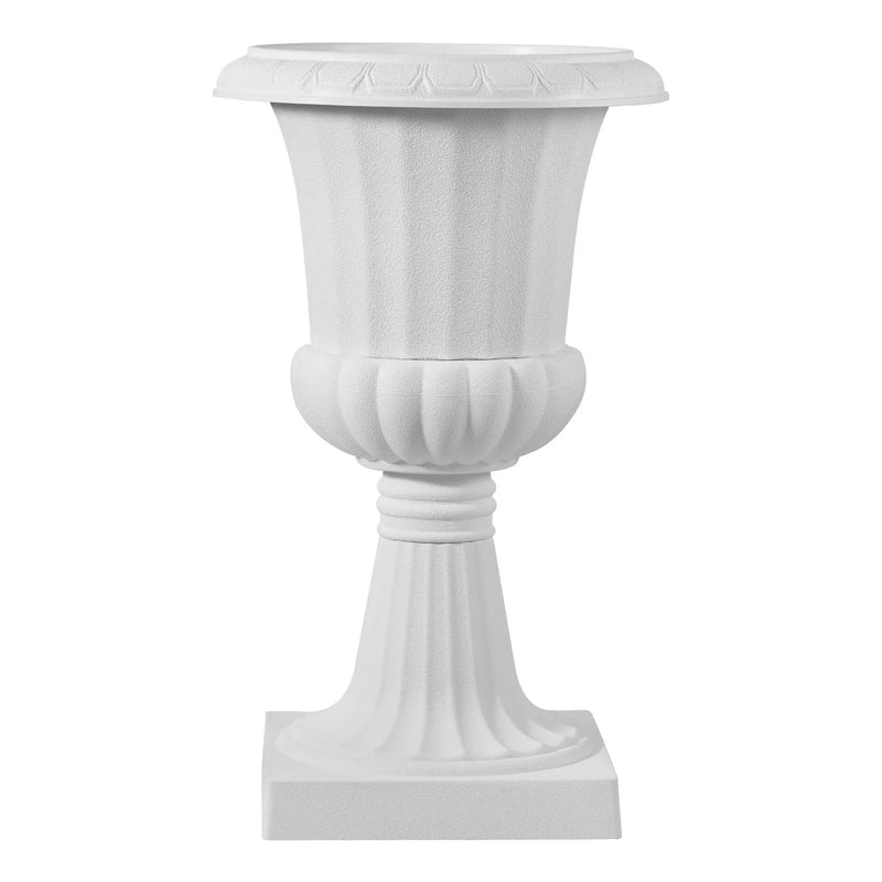 Plastmasas puķu podi, 25 × 42 см, 2 габ., balti, klasiskie ziedu podi iekštelpām un āra dekoram, piemēroti terasei, balkonam, dārzam, mājai, kāzām un pasākumiem