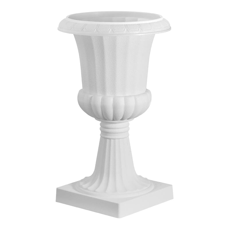 Plastmasas puķu podi, 25 × 42 см, 2 габ., balti, klasiskie ziedu podi iekštelpām un āra dekoram, piemēroti terasei, balkonam, dārzam, mājai, kāzām un pasākumiem