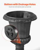 Plastmasas puķu podi, 25 × 42 см, 2 габ., melni, klasiskie ziedu podi iekštelpām un āra dekoram, piemēroti terasei, balkonam, dārzam, mājai, kāzām un pasākumiem