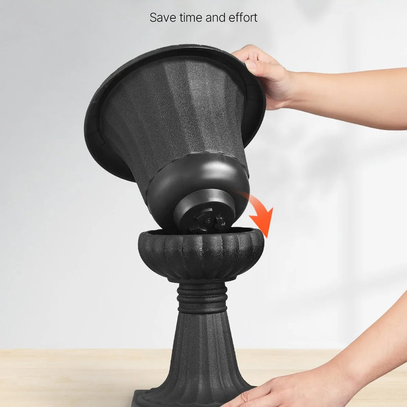 Plastmasas puķu podi, 25 × 42 см, 2 габ., melni, klasiskie ziedu podi iekštelpām un āra dekoram, piemēroti terasei, balkonam, dārzam, mājai, kāzām un pasākumiem