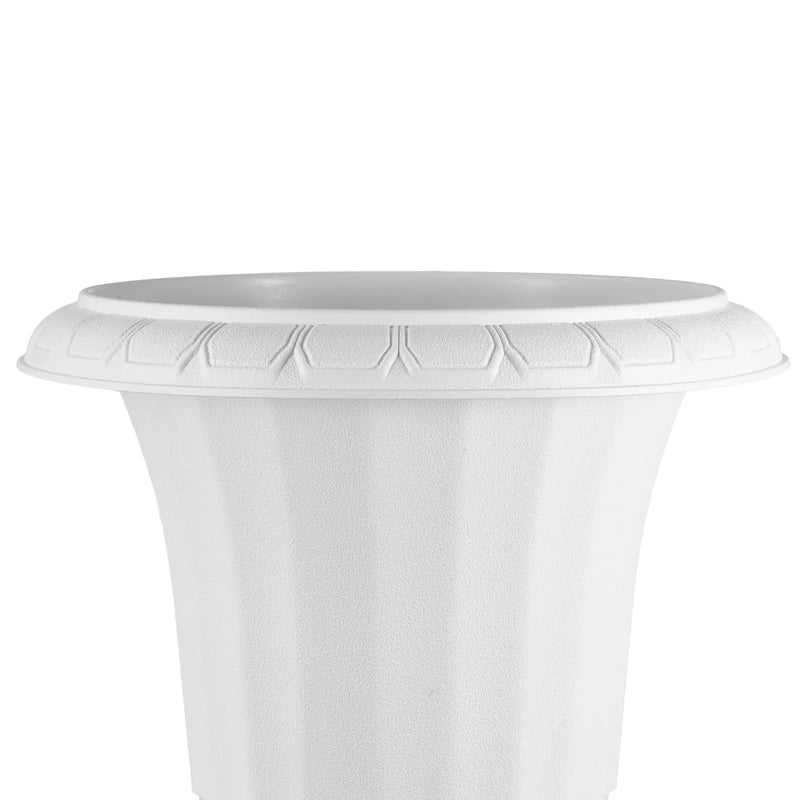Plastmasas puķu podi, 40 × 67 см, 2 габ., balti, klasiskie ziedu podi iekštelpām un āra dekoram, piemēroti terasei, balkonam, dārzam, mājai, kāzām un pasākumiem