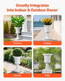 Plastmasas puķu podi, 40 × 67 см, 2 габ., balti, klasiskie ziedu podi iekštelpām un āra dekoram, piemēroti terasei, balkonam, dārzam, mājai, kāzām un pasākumiem