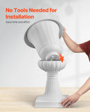 Plastmasas puķu podi, 40 × 67 см, 2 габ., balti, klasiskie ziedu podi iekštelpām un āra dekoram, piemēroti terasei, balkonam, dārzam, mājai, kāzām un pasākumiem