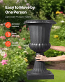 Plastmasas puķu podi, 40 × 67 см, 2 габ., melni klasiskie podi ieejas, terases, balkona, dārza, mājas vai pasākumu dekorēšanai iekštelpās un ārā