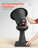 Plastmasas puķu podi, 40 × 67 см, 2 габ., melni klasiskie podi ieejas, terases, balkona, dārza, mājas vai pasākumu dekorēšanai iekštelpās un ārā