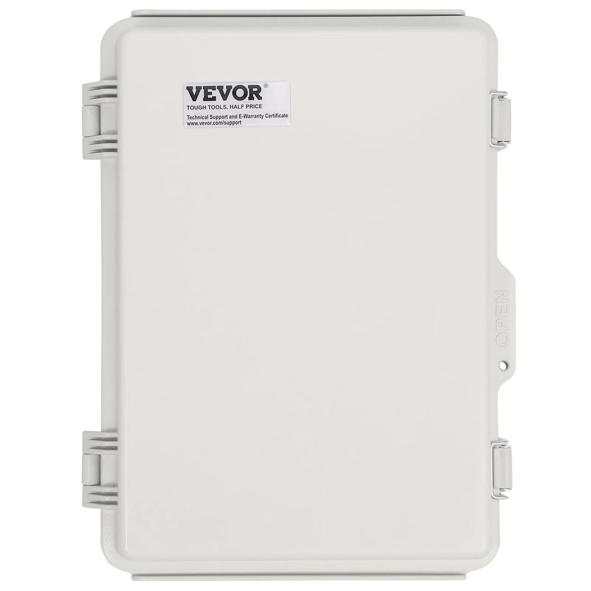 VEVOR āra elektrības sadales kārba 430 × 330 × 180 mm, ABS plastmasas elektriskā aizsargkārba ar eņģu vāku un nerūsējošā tērauda aizdari, IP67 putekļu un ūdensizturīga, paredzēta āra elektroinstalācijas projektiem - ZEMLETES.LV