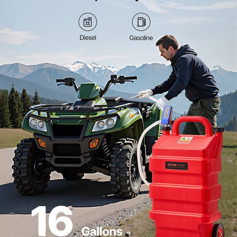 VEVOR 61 litru VEVOR degvielas konteiners ar 12 V elektrisko pārsūknēšanas sūkni
