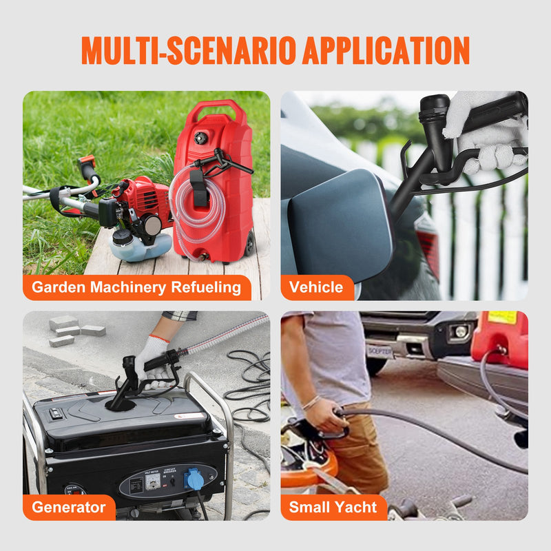 VEVOR Pārvietojams degvielas konteiners ar rokas sūkni, 61 litrs, ar metāla šļūteni un gumijas riteņiem, sarkans