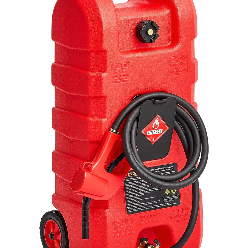 VEVOR pārvietojama degvielas tvertne 57 L ar gravitācijas un rokas sūkņa režīmu, degvielas kanna ar riteņiem un 3 m padeves šļūteni, degvielas pārvietošanas tvertne motorlaivām, ATV, benzīnam un dīzeļdegvielai - ZEMLETES.LV