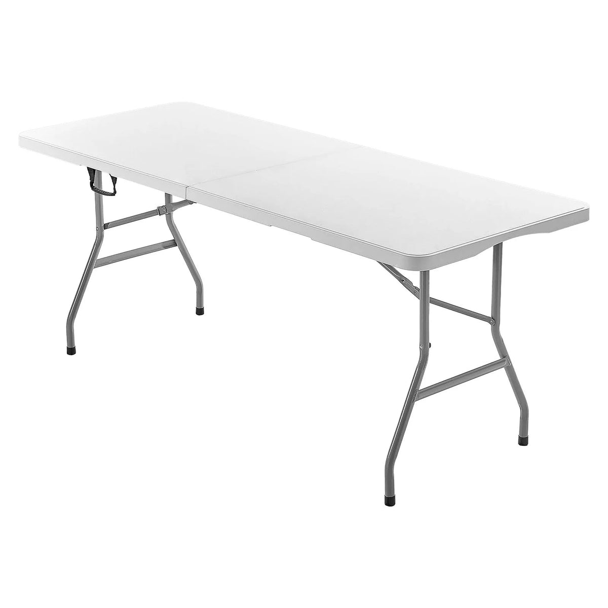 Folding Table, 183 cm, Durable Portable Plastic Rectangular Table with Handle, Indoor and Outdoor Use – Parties, Dining, Weddings, Events, Picnics, Camping, White