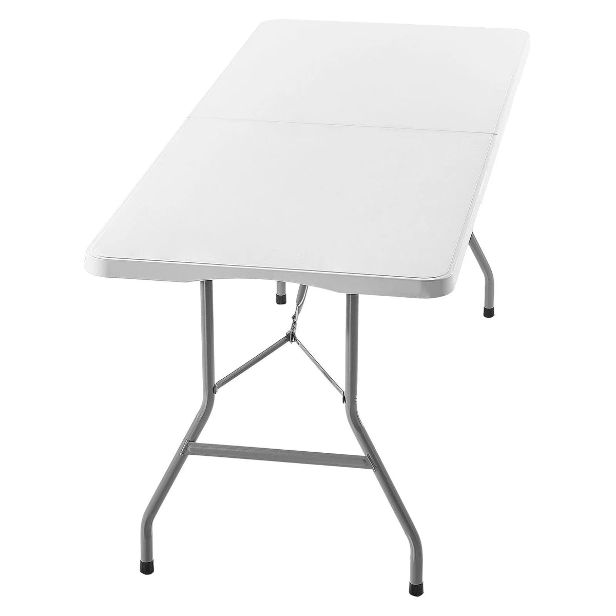 Folding Table, 183 cm, Durable Portable Plastic Rectangular Table with Handle, Indoor and Outdoor Use – Parties, Dining, Weddings, Events, Picnics, Camping, White