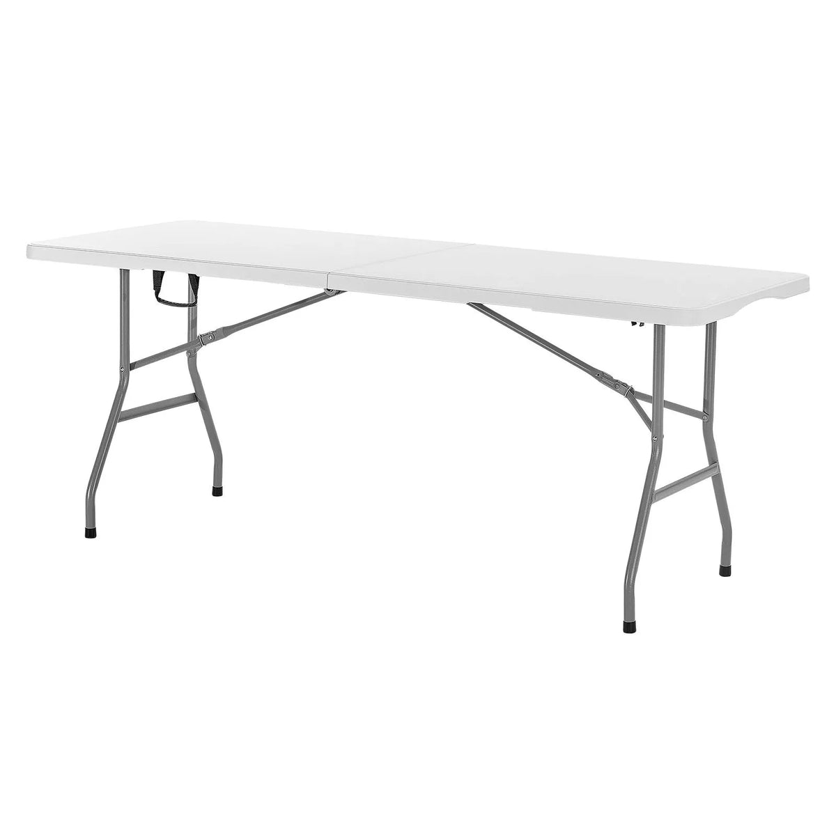 Folding Table, 183 cm, Durable Portable Plastic Rectangular Table with Handle, Indoor and Outdoor Use – Parties, Dining, Weddings, Events, Picnics, Camping, White