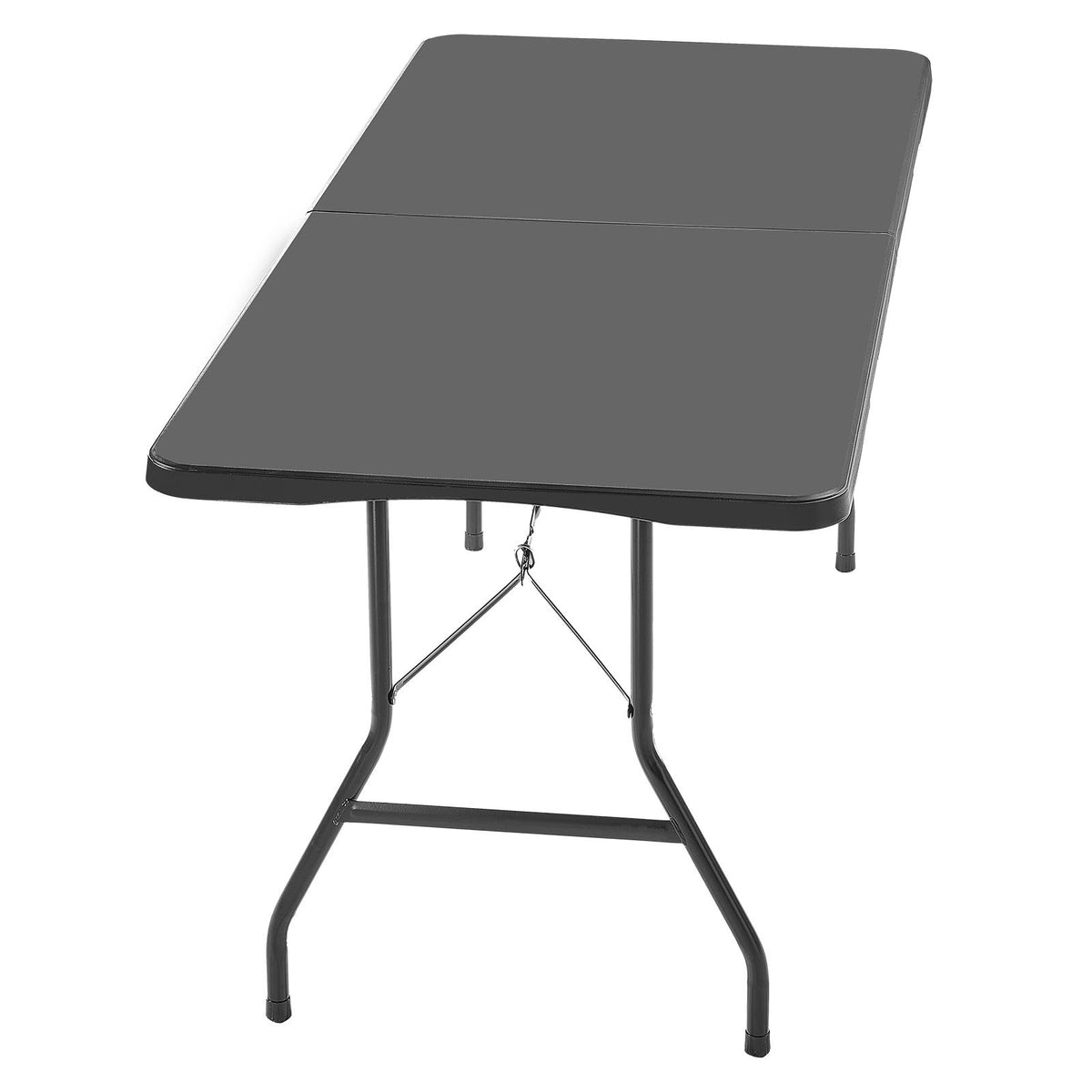 VEVOR Folding Table, 183 cm, Durable Portable Plastic Rectangular Table with Handle, Suitable for Indoor and Outdoor Use – Parties, Dining, Weddings, Events, Picnics, Camping, Black