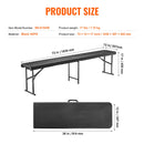 VEVOR 1,8 m Plastmasas Saliekamais Sols Piknikiem, Kempingam un Dārzam, Melns