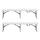 VEVOR 2 gab. 183 cm Plastmasas Saliekamie Soli Piknikiem, Kempingam un Dārzam, Balts