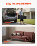 VEVOR salokāms plastmasas sols 183 cm, pārnēsājams HDPE āra sols piknikam, dārzam un pasākumiem, komplekts 2 gab., 2 pārnēsāšanas somas, melns