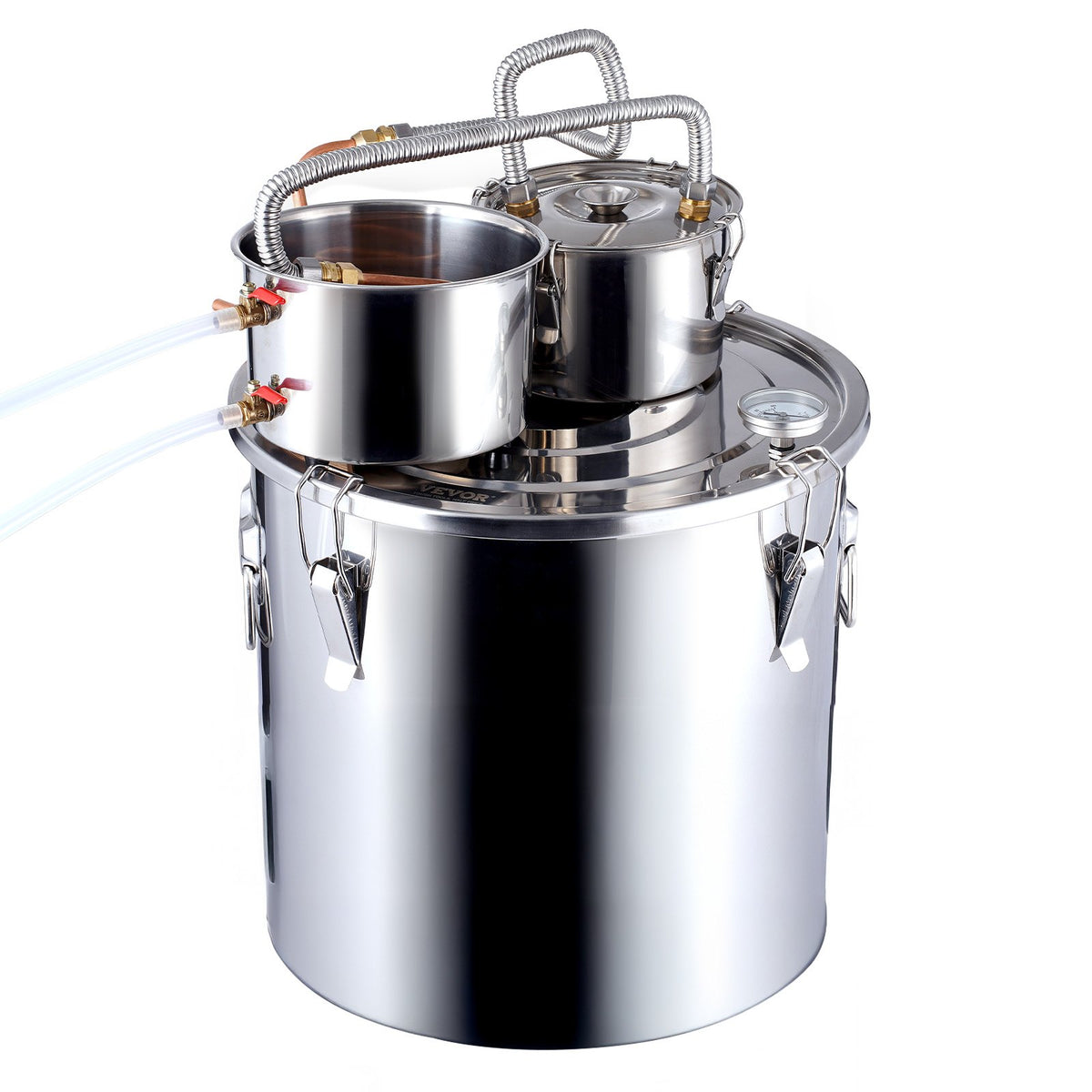 VEVOR Distillation Apparatus 50 l with Dual Condensers, Thermometer and Circulation Pump