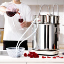 50L divu kondensatoru nerūsējošā tērauda destilācijas aparāts ar iebūvētu termometru uz vāka un ūdens cirkulācijas sūkni, piemērots alkohola destilācijai