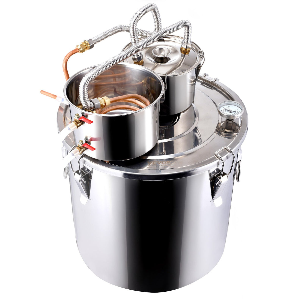 VEVOR Distillation Apparatus 50 l with Dual Condensers, Thermometer and Circulation Pump