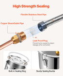 11.4L divu kondensatoru destilācijas aparāts ar iebūvētu termometru uz vāka un 8W ūdens cirkulācijas sūkni, šo iekārtu var izmantot augļu vīnu, brendija, degvīna, viskija, etanola, ūdens un ēterisko eļļu destilācijai.
