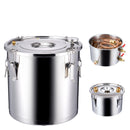 30L destilācijas aparāts ar iebūvētu termometru uz vāka un 8W ūdens cirkulācijas sūkni, šo iekārtu var izmantot augļu vīnu, brendija, degvīna, viskija, etanola, ūdens un ēterisko eļļu destilācijai.