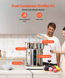 30L destilācijas aparāts ar iebūvētu termometru uz vāka un 8W ūdens cirkulācijas sūkni, šo iekārtu var izmantot augļu vīnu, brendija, degvīna, viskija, etanola, ūdens un ēterisko eļļu destilācijai.