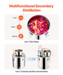 30L destilācijas aparāts ar iebūvētu termometru uz vāka un 8W ūdens cirkulācijas sūkni, šo iekārtu var izmantot augļu vīnu, brendija, degvīna, viskija, etanola, ūdens un ēterisko eļļu destilācijai.